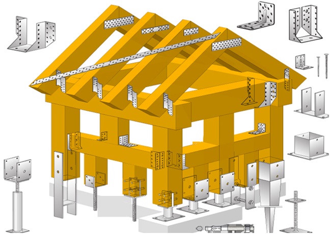 แผ่นเหล็กยึดโครงหลังคาและข้อต่อโครงสร้างไม้ 6