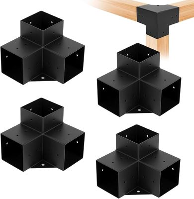 กลางแจ้ง Modern Pergola Bracket Set ชุดฐานพิมพ์ไม้ด้วยพิมพ์เหล็ก