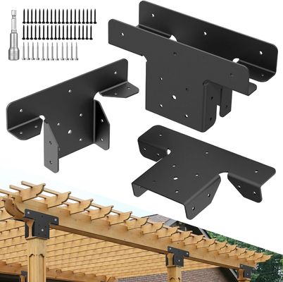 หนาภาระ Pergola Brackets ปรับ Pergola Brackets 4x4 รั้วโพส Brackets สําหรับโพสโลหะที่ไม้
