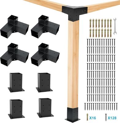 ภาระหนัก ภาระหนัก 4x4 Pergola Bracket Kit ช่องเชื่อม Pergola Outdoor 3 ทาง